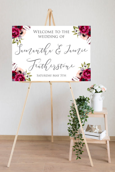 Samantha & Jamie Welcome Sign - Wedding Bliss Accessories