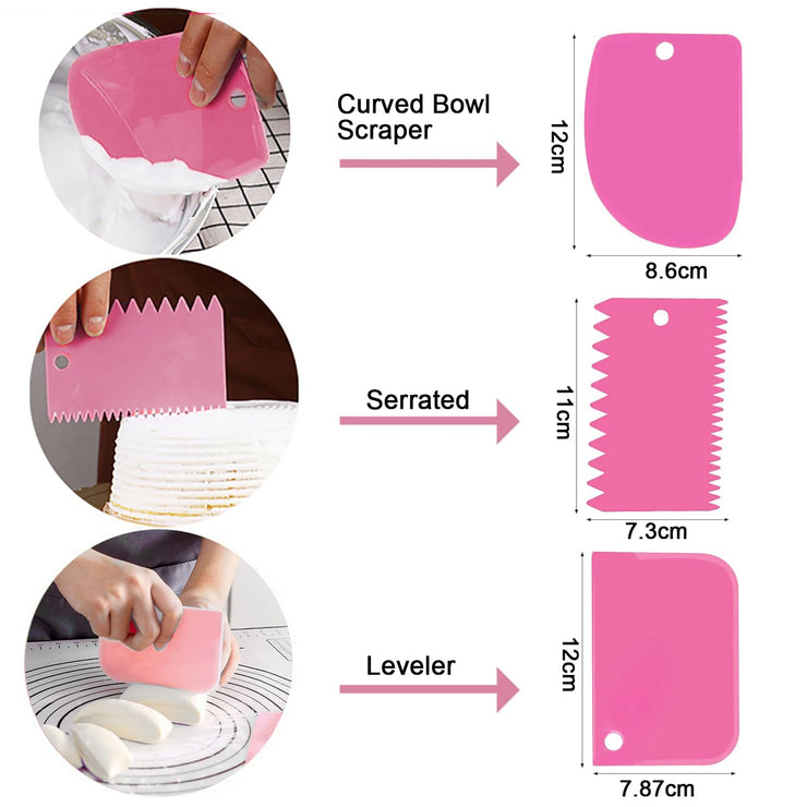 Cake Decorating Kit - 11-Inch Rotating Cake Turntable, 7 Piping Tips, 2 Icing Spatulas & 3 Scrapers, 35-Piece Complete Set