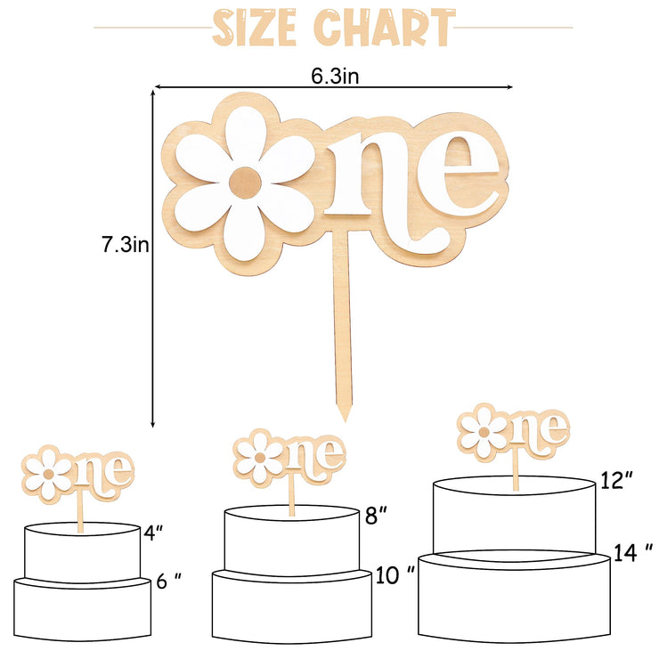Daisy Cake Topper For 1st Birthday - First Birthday Cake Decoration, Retro Groovy Boho Daisy, Daisy Birthday Party Decor, Best Flower Cake Topper For Baby(Daisy One Cake Topper)