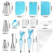Piping Bags and Tips Set - 50Pcs Cake Decorating Supplies Kit with Icing Frosting Nozzles,Icing Scrapers,Reusable & Disposable Pastry Bags - Baking Tools for Cookies,Cupcakes Cake Decorating