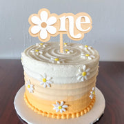 Daisy Cake Topper For 1st Birthday - First Birthday Cake Decoration, Retro Groovy Boho Daisy, Daisy Birthday Party Decor, Best Flower Cake Topper For Baby(Daisy One Cake Topper)