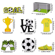 18 Pieces Soccer Cake Topper Decorations Soccer Ball Cupcake Topper Soccer Player figure for Soccer Birthday Party Sport Party Football Theme Party Supplies for Men Boy