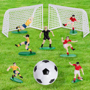 18 Pieces Soccer Cake Topper Decorations Soccer Ball Cupcake Topper Soccer Player figure for Soccer Birthday Party Sport Party Football Theme Party Supplies for Men Boy