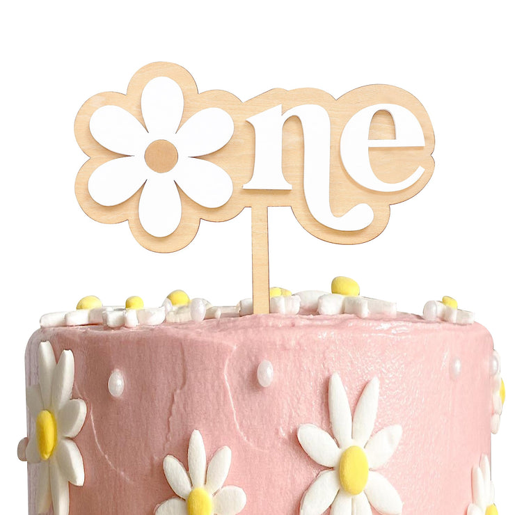 Daisy Cake Topper For 1st Birthday - First Birthday Cake Decoration, Retro Groovy Boho Daisy, Daisy Birthday Party Decor, Best Flower Cake Topper For Baby(Daisy One Cake Topper)
