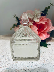 Square Candle in decorative glass jar