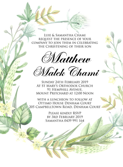 Leaf Garland Invitation - Wedding Bliss Accessories