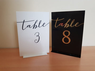 Acrylic Table Numbers - Wedding Bliss Accessories
