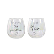 Engagement Popped The Question Glass Set - Wedding Bliss Accessories